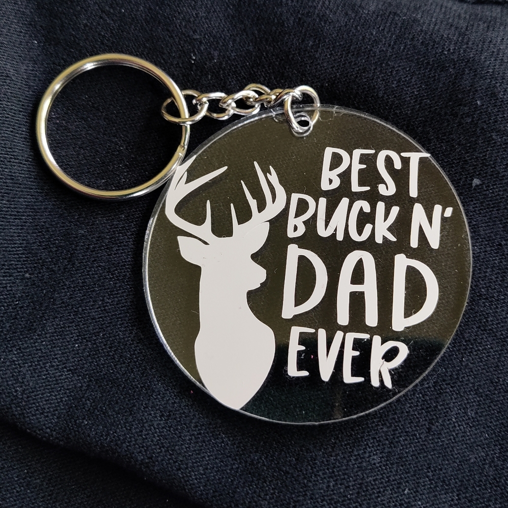 Best Buck In Dad Ever Keychain - Picture 2 of 2